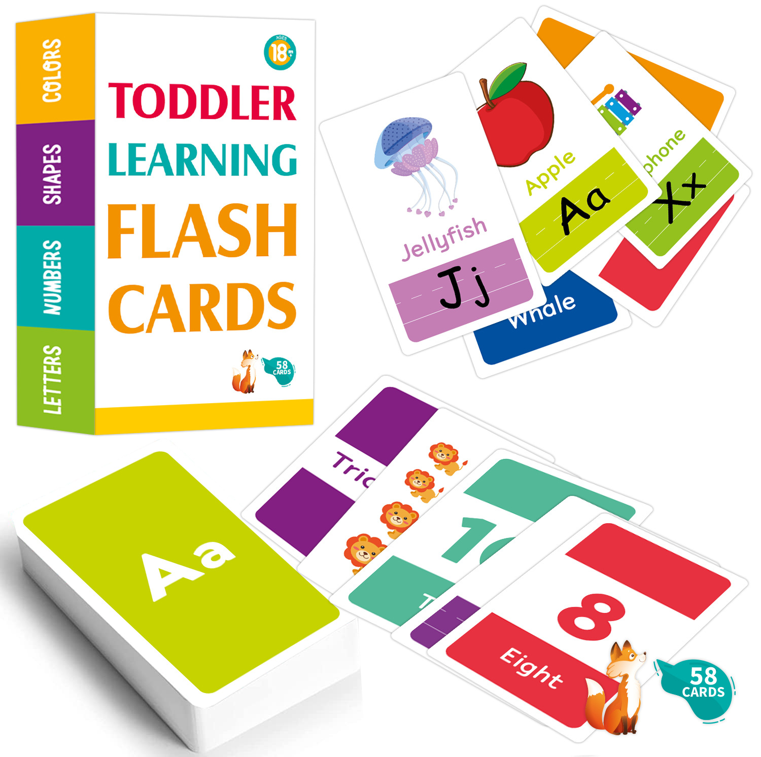 Abc Kids Early Education - 58 Uds ABC alfabeto Flashcards Montessori