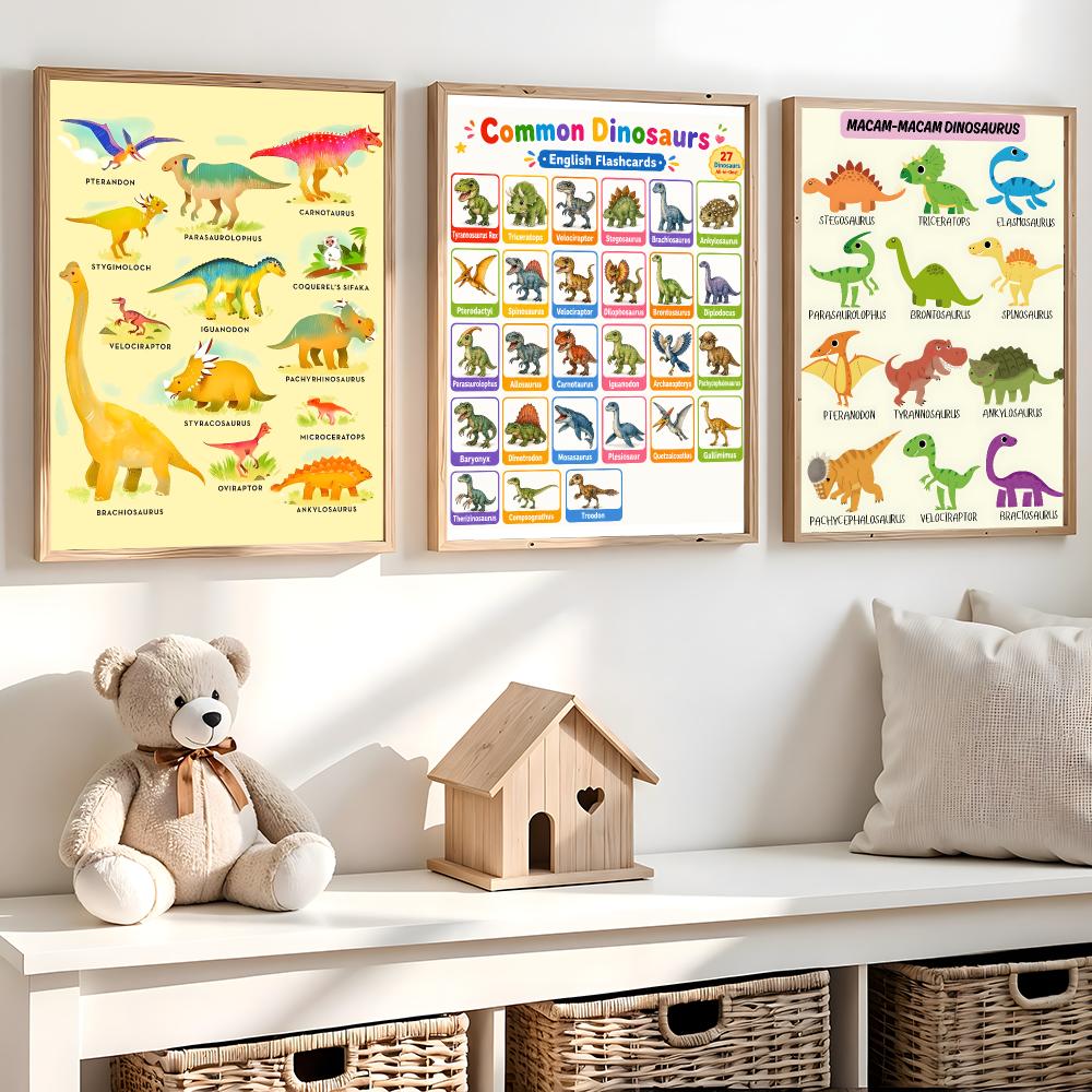 Kids Education Name - Póster con nombres de dinosaurios, tabla